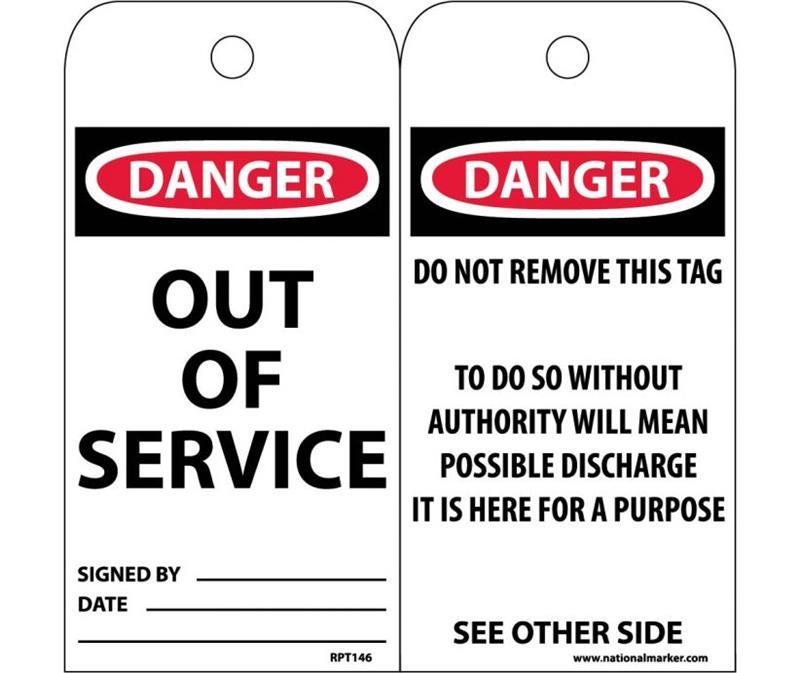 EZ PULL OUT OF SERVICE TAGS - Tagged Gloves
